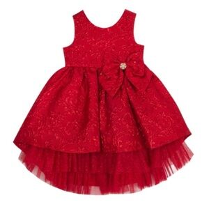 RARE EDITIONS TODDLER GIRL BROCADE DRESS
